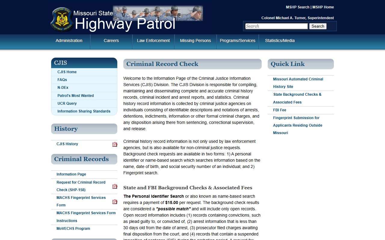 Vernon County arrest records and court charges Missouri State Highway Patrol check