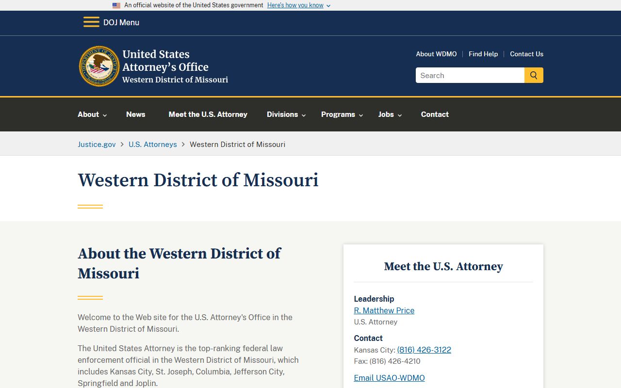 Vernon County criminal court records and federal Western District of Missouri prosecution context