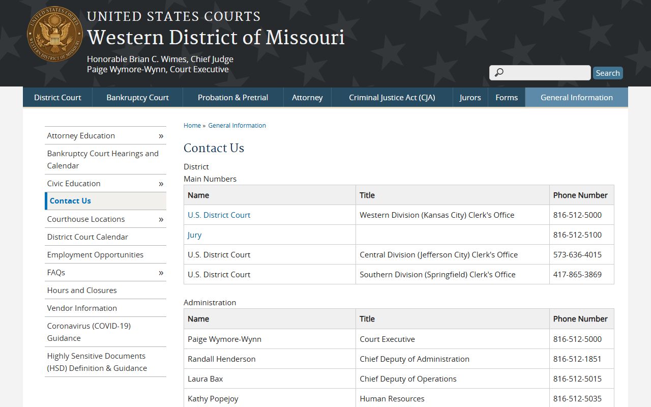 Vernon County Circuit Court records compared with federal court contact page