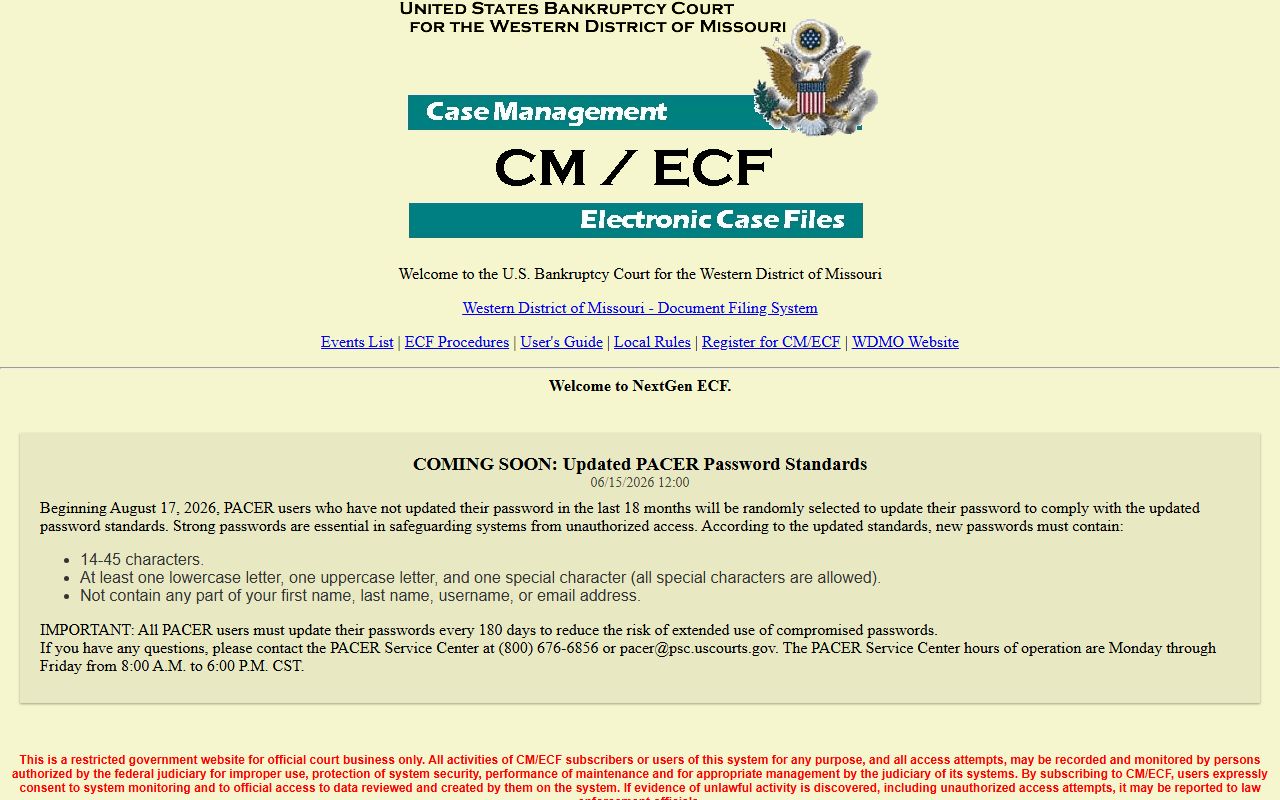 Vernon County Circuit Court records and bankruptcy CM ECF distinction