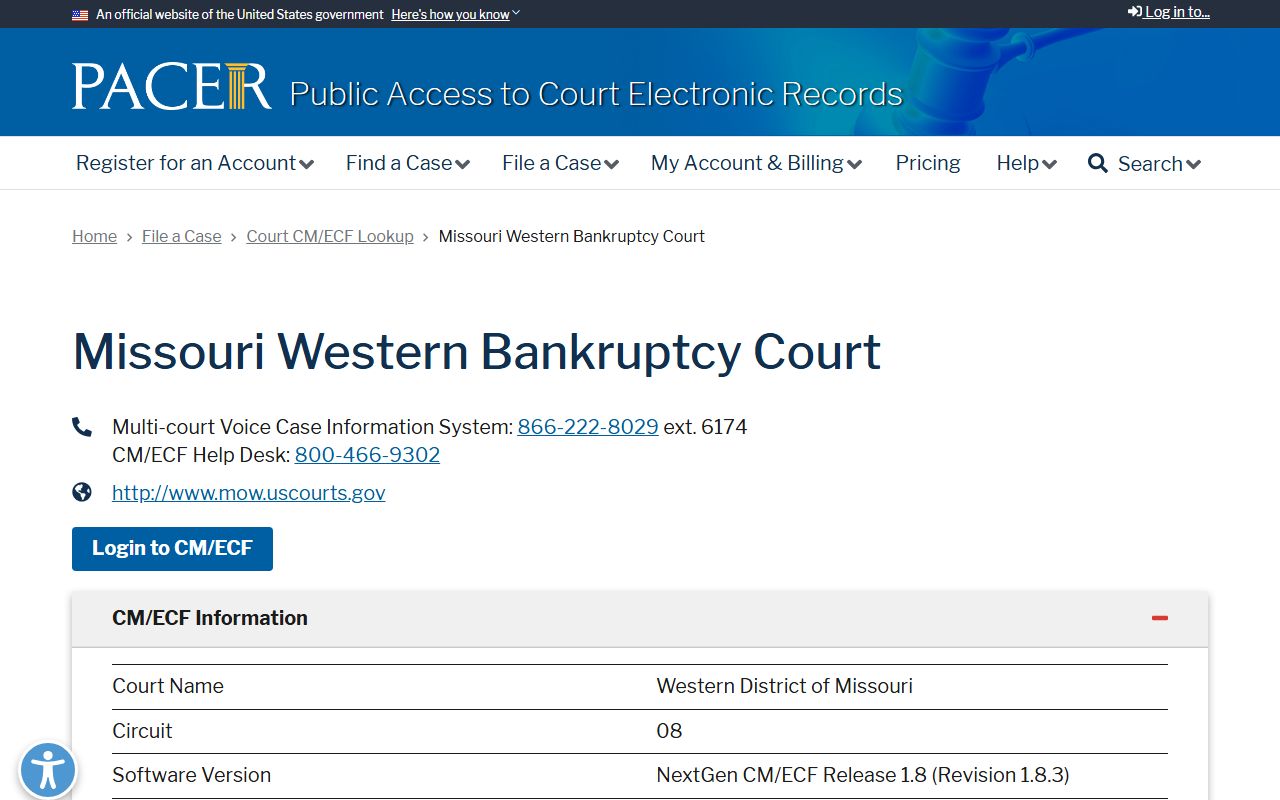 Vernon County Circuit Court records and PACER federal bankruptcy lookup