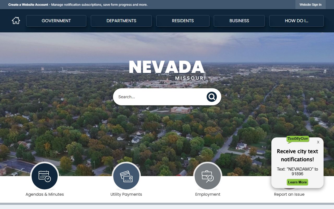 Vernon County marriage and divorce records City of Nevada local government page